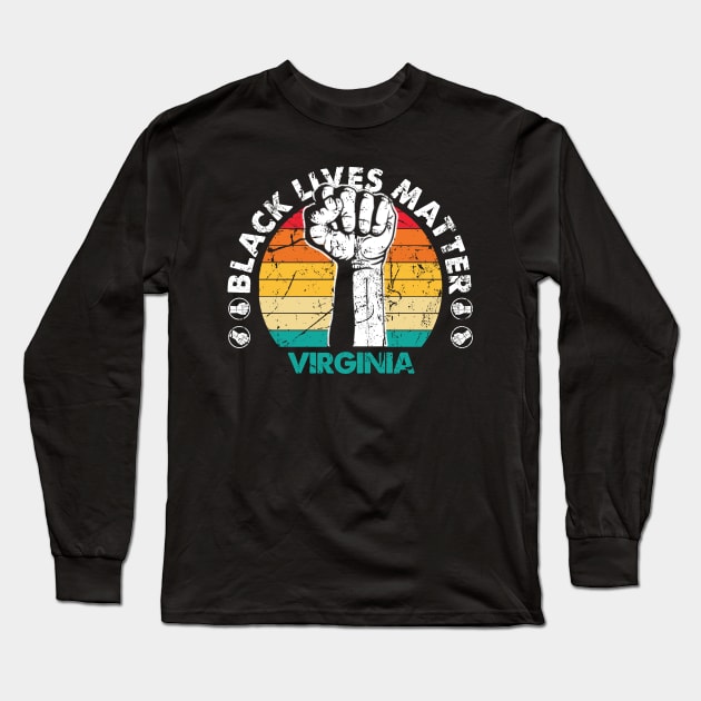 Virginia black lives matter political protest Long Sleeve T-Shirt by Jannysingle